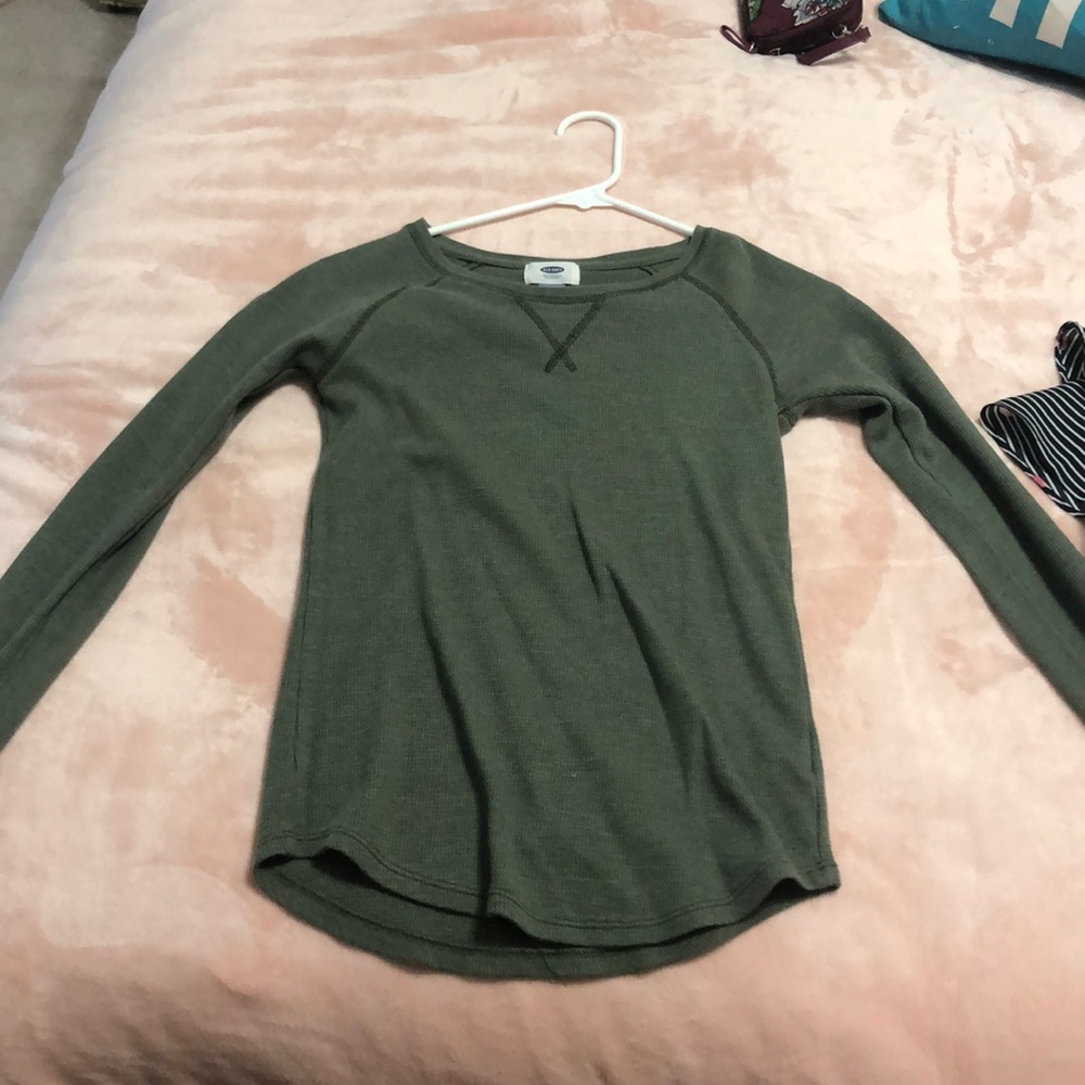 Basic green thermal T-shirt for kids